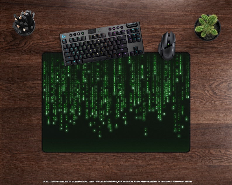 Unplug Desk Mat XL Gaming Mouse Pad, Large Mousepad, Extended Mousepad, Falling Matrix Code, Movie Theme Decor, Sci-fi Movie Lovers image 3