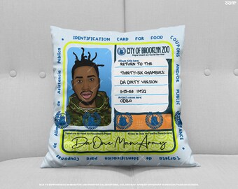 Brooklyn Zoo Throw Pillow • Case + Stuffing • 1990s New York Rap, Music Home Accessories, Hip-Hop Livingroom Decor, Gift for Hip-Hop Lover