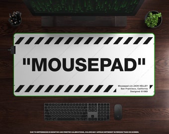 Black & White MOUSEPAD Quotes Desk Mat • LED 3XL Gaming Mouse Pad, Large Gamer Desk Mat, Backlight RBG Mousepad, Streetwear Hypebeast Decor
