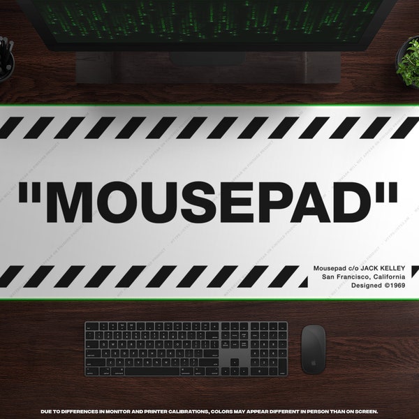 Black & White MOUSEPAD Quotes Schreibtischmatte • LED 3XL Gaming MousePad, Große Gamer Schreibtischmatte, Hintergrundbeleuchtung RBG Mousepad, Streetwear Hypebeast Decor