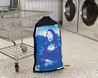 Blue Mona Lisa Laundry Bag