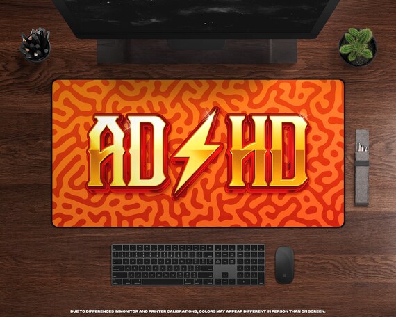 ADHD Large Desk Mat Focus, Anxiety, Mental Health, Parody Rock Band, XL  Gaming Mouse Pad, Extended Large Mousepad, Cool Desk Accessories -   Denmark