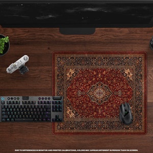 The Dude Desk Mat XL Gaming Mouse Pad, Large Mousepad, Extended Mousepad, Persian Rug Design, Movie Theme Decor, Gift for Movie Lovers image 7