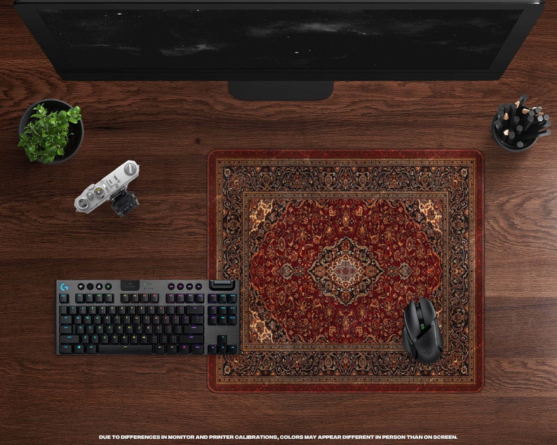 The Dude Desk Mat XL Gaming Mouse Pad, Large Mousepad, Extended Mousepad, Persian Rug Design, Movie Theme Decor, Gift for Movie Lovers image 7