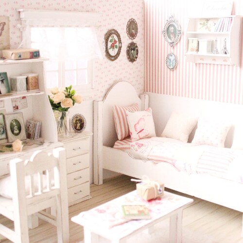 Bedroom Doll Diorama vintage and Romantic Etsy