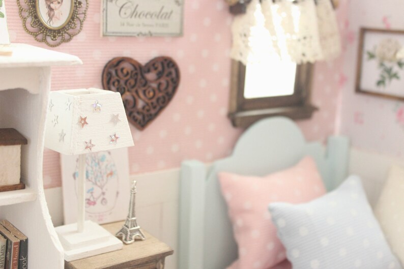 Bedroom Doll Diorama peonies and Butterflies Etsy