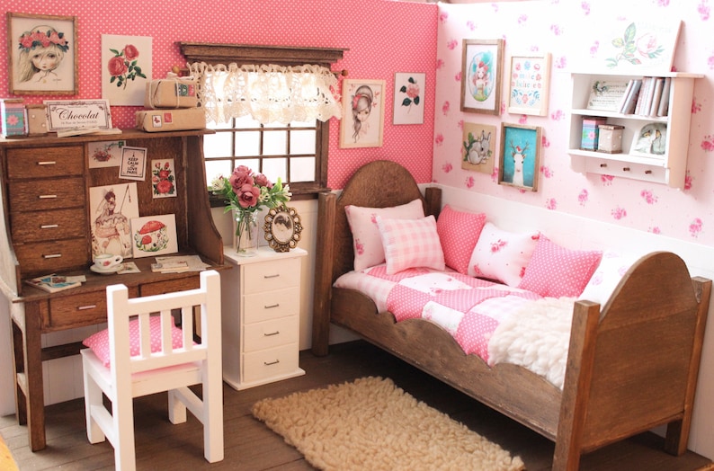 Bedroom Diorama pink Wooden Fairyland | Etsy
