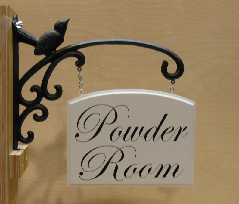 Hanging Powder Room Sign Etsy