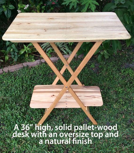 Custom Pallet Wood Standing Desk With An Oversize Top Etsy