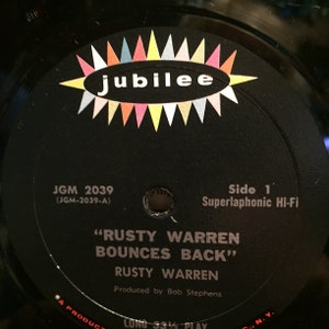 Rusty Warren Bounces Back/ Comedy Album for Adults Only /JGM | Etsy