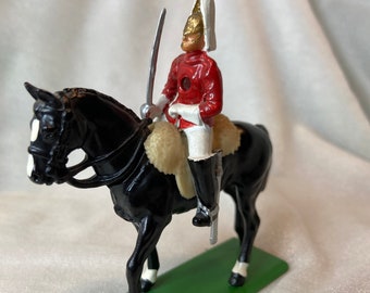 Vintage Queens Life Guard on Horseback Figurine, British Ltd 1988 , Lead miniature