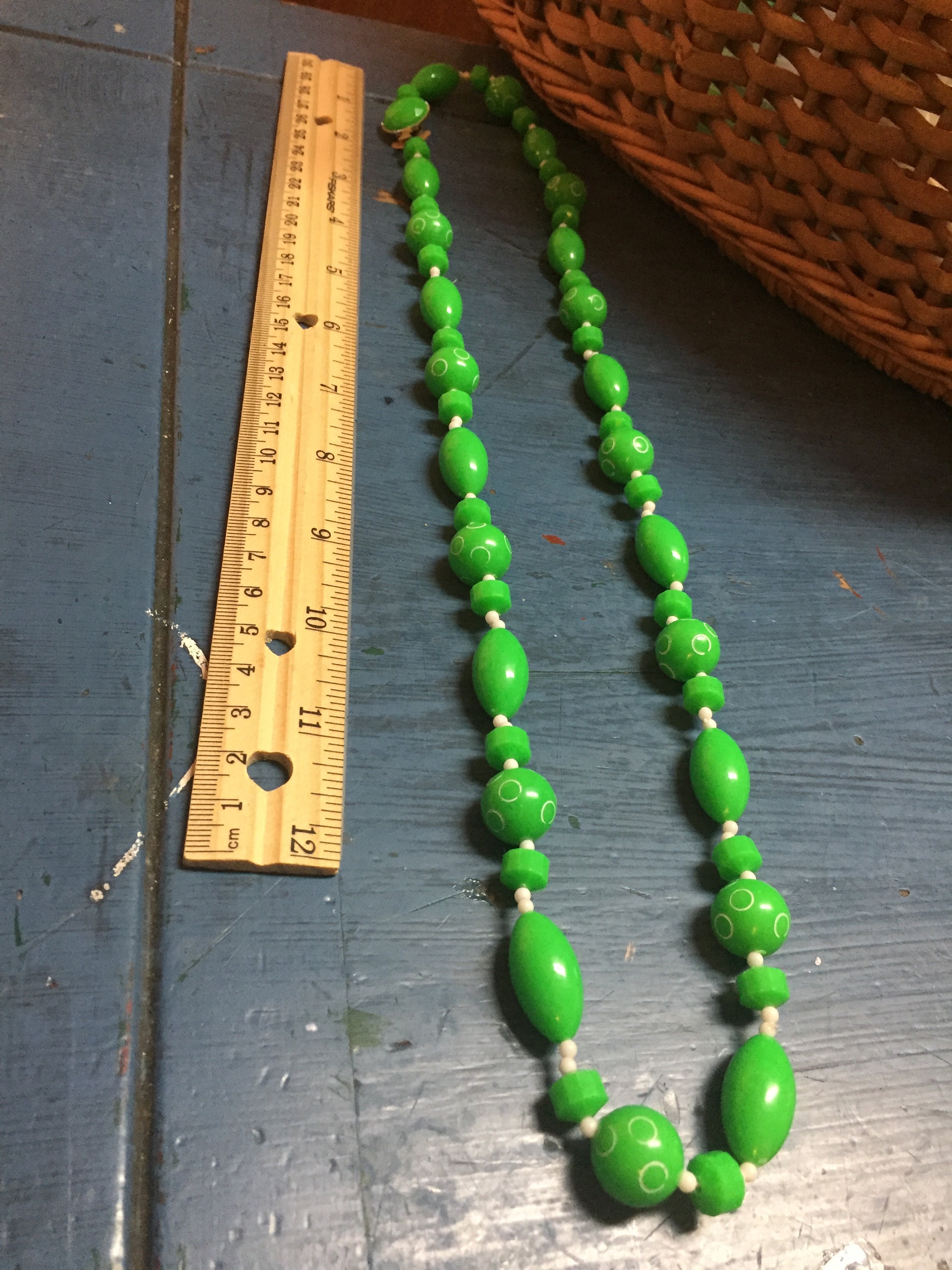 Vintage 70's Plastic Necklace Green Marble Effect - Etsy
