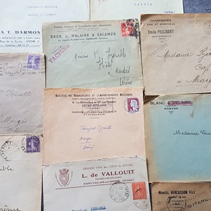 nuevos Conjuntos de 10 portadas antiguas de Francia - Efemérides de los años 30 - Reserva de chatarra - Antiguo - Francés - escrito a mano