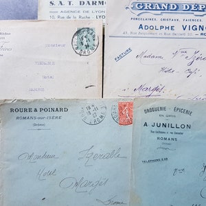 nuevos Conjuntos de 10 portadas antiguas de Francia - Efemérides de los años 30 - Reserva de chatarra - Antiguo - Francés - escrito a mano