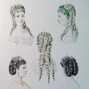 1900s, antique print of French fashion, &quot;Parisiennes&quot;, to frame, Victorian costume, fashion publication, Paris 1900