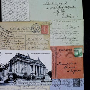 Conjunto de 8 cartas muy antiguas de Francia - Efímeras del siglo XIX - Álbum de recortes - Antigüedades - Francés - Cartas antiguas - Manuscritos
