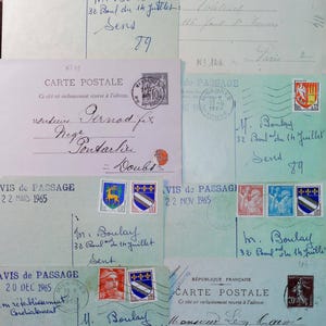 increíbles conjuntos de 8 cartas muy antiguas de Francia - Efemérides de los años 1890 y 1960 -cartas antiguas-cartas antiguas - vintage - escritura