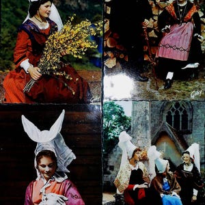 Cartes postales vintage Français  avec des femmes / Ephémères pour scrapbooking / ancien costumes de france debut 19 siecle  veritable photo