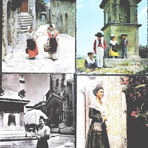 Cartes postales vintage Français  avec des femmes / Ephémères pour scrapbooking / ancien costumes de france debut 19 siecle  veritable photo