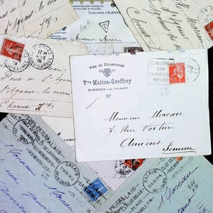 Antique letter covers (1940s) vintage Paper Ephemera/Scrapbooking Pieces. Junk Journal, Crafts. France , old letter, journaling , antique