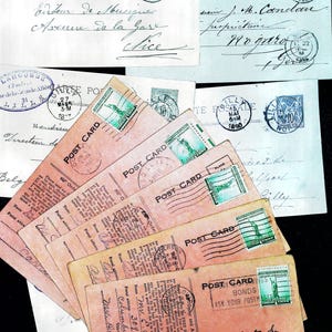 Set von 10 sehr alten Briefen aus Frankreich - 1890 bis 1941 Ephemera - Scrapbooking - Antik - Französisch - Antike handgeschriebene Briefe