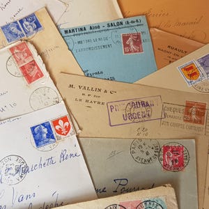 NEW Antique french letter covers  vintage Paper Ephemera/Scrapbooking Pieces. Junk Journal, Crafts. France  old letter, journaling , antique