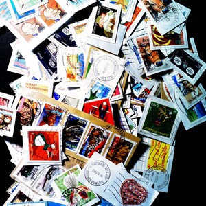 Sellos franceses ideales para proyectos artísticos, sellos postales antiguos en papel, paquete de 50 gramos, para diario basura, papelera