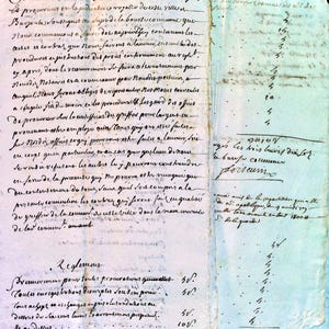 Documentos franceses, documentos legales antiguos del siglo XIX con sellos, escritura fina y elegante, papel efímero de Francia, histórico, 2 páginas
