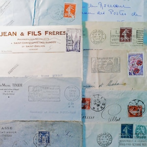 Conjunto de 10 cartas muy antiguas de Francia de los años 1890 y 1960 Efímera - Álbum de recortes - Antigüedades - Francés - Antigüedades - Manuscritos