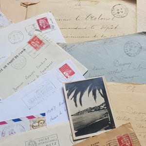 Set di 15 lettere molto antiche in busta dalla Francia - primi anni del 1900 Ephemera - Scrapbooking - LETTERE USATE Lettere antiche - manoscritti