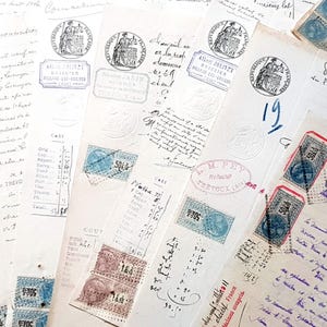 Manuscrito - Lote de documentos antiguos 1900-1915 - Napoleón III, República Francesa - Documento comercial/legal - Material efímero/vintage - Colección