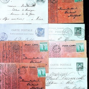 Conjunto de 10 cartas muy antiguas de Francia - 1890 a 1941 Efímera - Álbum de recortes - Antigüedades - Francés - Cartas antiguas manuscritas