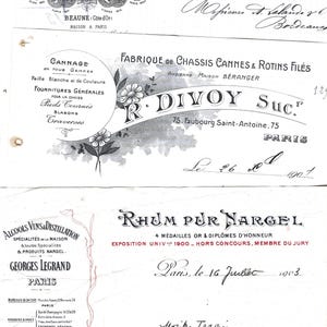 NUMERIQUE facture français vintage, reçu français vintage imprimable vieilles factures feuille de collage  de journal indésirable NUMERIQUE