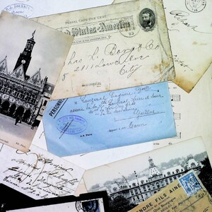 Conjunto de enfeites e coisas efêmeras impressas Scrapbooking vintage para diário de lixo 10 papéis franceses antigos para seus diários