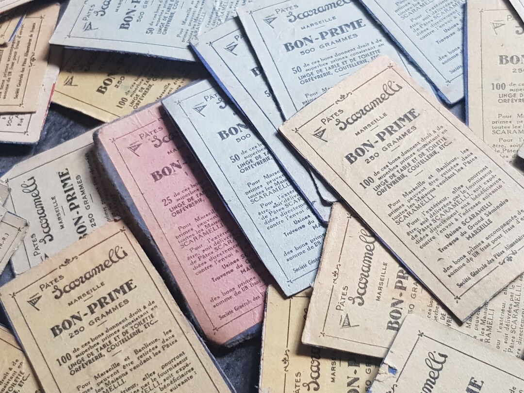 Antique Coupons Cardboard Pasta Coupons Yellow Gray Blue - Etsy UK