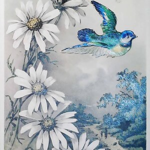 4 Cartes postales vintage Français fleurs ,scrap booking - éphémère -  antique  - embossées ou peintes à la main, carte Porte Bonheur ancien