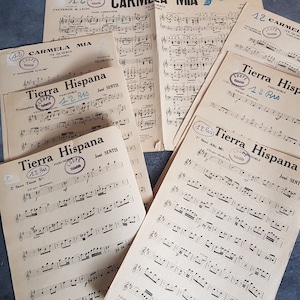 Lot of scores, musical scores, old scores