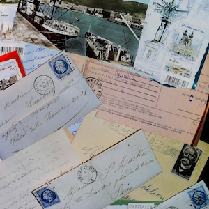Conjunto de enfeites e coisas efêmeras impressas Enfeite de scrapbooking para diário de lixo 15 papéis franceses antigos