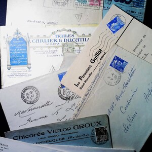 Antike Briefumschläge (1940er Jahre) Vintage-Papier-Ephemera/Scrapbooking-Stücke. Junk Journal, Kunsthandwerk. Frankreich, alter Brief, Journaling, antik