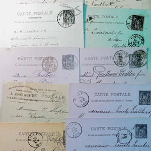 Conjuntos de 10 cartas muy antiguas de Francia - Efemérides del siglo XIX - Reserva de chatarra - Antigüedades - Francés - Cartas antiguas - manuscritos