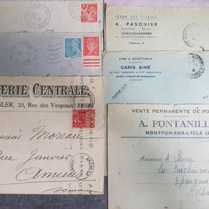 Antique letter covers (1940s) vintage Paper Ephemera/Scrapbooking Pieces. Junk Journal, Crafts. France , old letter, journaling , antique