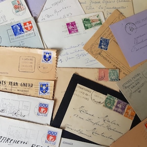 NUEVAS cubiertas de cartas francesas antiguas, piezas de papel vintage efímeras/para álbumes de recortes. Diario Basura, Manualidades. Carta antigua de Francia, diario, antigüedad.