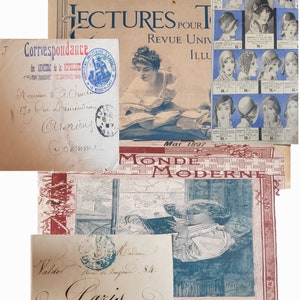 Documents Français du XIX siècles Téléchargement numérique INSTANTANÉ  paris France éphémère , scrapbooking
