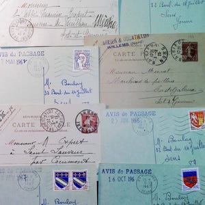 increíbles conjuntos de 8 cartas muy antiguas de Francia - Efemérides de los años 1890 y 1960 -cartas antiguas-cartas antiguas - vintage - escritura