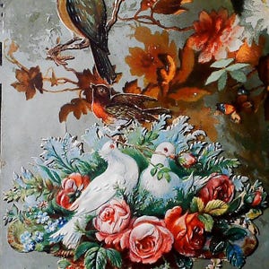 4 Cartes postales vintage Français fleurs ,scrap booking - éphémère -  antique  - embossées ou peintes à la main, carte Porte Bonheur ancien