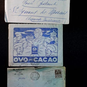 Antique letter covers (1940s) vintage Paper Ephemera/Scrapbooking Pieces. Junk Journal, Crafts. France , old letter, journaling , antique