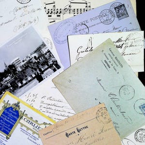 Conjunto de enfeites e coisas efêmeras impressas Scrapbooking vintage para diário de lixo 10 papéis franceses antigos para seus diários