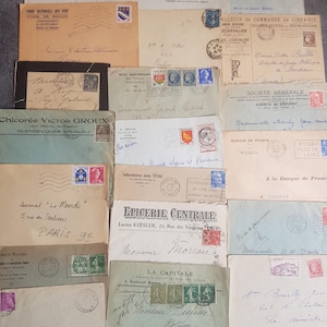 NEW Antique french letter covers  vintage Paper Ephemera/Scrapbooking Pieces. Junk Journal, Crafts. France  old letter, journaling , antique