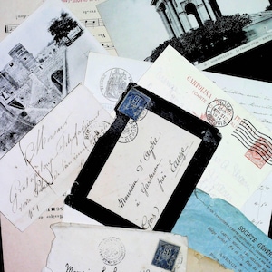 Conjunto de enfeites e coisas efêmeras impressas Scrapbooking vintage para diário de lixo 10 papéis franceses antigos para seus diários