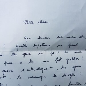 6 cartas de amor francesas entre dos amantes "mi amor, mi pequeña querida" año 1961 efímera/scrapbooking/Diario basura/correo